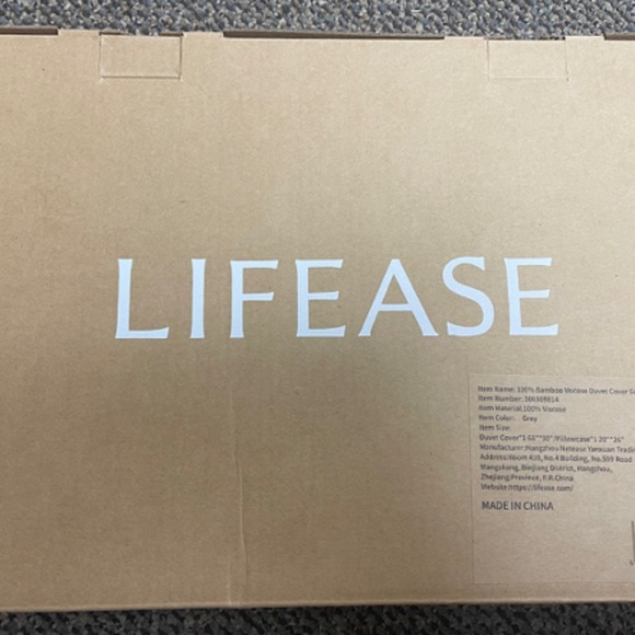 3PC Lifease 100% Bamboo Viscose Duvet Cover Set- Full Size- NEW - Picture 2 of 3